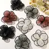 Hermoso y brillante tul con pedrería y accesorios de flor de camelia para ropa DIY, accesorios para el cabello y decoraciones de corsage