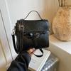 Bolso de Mano de Nicho Estilo Coreano Textura de Alta Gama Transfronterizo Moda Retro Piel al Aceite Bolso Cuadrado Pequeño Bolso de Hombro Cruzado Bolso de Mujer
