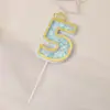 Tarjeta decorativa con lentejuelas huecas para hornear pasteles, arcoíris, cumpleaños, digital, para bebé de un año, fiesta, pastel, tarjeta para vestir
