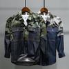 L854 Chaqueta Camisa de Bolsillo para Hombre Estilo Hong Kong Retro Manga Larga Estampada Ropa para Hombre Una Pieza Venta al por Mayor Color Sólido Simple