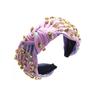 Europa e Estados Unidos nova faixa de cabelo de tecido tie-dye temperamento de aba larga nó cheio de diamante super flash faixa de cabeça Joker pressão acessórios de cabelo atacado