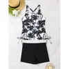 Bikini europeo y americano 2026 comercio exterior talla grande traje de baño, hecho a medida sexy transfronterizo estampado hawaiano calzones tipo boxer para mujer