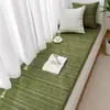 Alfombrilla de chenilla con patrón de espina de pescado vintage para ventana de mirador Alfombrilla para alféizar Sentido avanzado Cojín para balcón dormitorio Extraíble y lavable Ventana de mirador