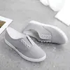 Zapatos de Lona de Caña Baja Nuevos 2025 Zapatos Planos Casuales para Estudiantes Zapatos de Mujer Slip-On Zapatos Perezosos Zapatos Blancos Dropshipping