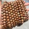 Linha de cor natural marrom transfronteiriça Pedra contas soltas semiacabado diy contas redondas Contas de Buda pulseira pulseira acessórios de joias estoque
