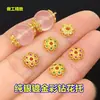 Prata Esterlina S925 Banhada a Ouro Microcravejada Flor Colorida Suporte de Flor Espaçador Espaçador Pulseira de Cristal Pulseira Colar Acessórios DIY Feitos à Mão
