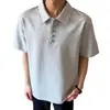 Camisa plisada de verano nuevo estilo, textura de lino y algodón de seda helada para hombre, camisa de manga corta slim-fit no planchar, estilo business casual