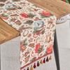 Bandeira de Mesa Yimanqiyun Bola de Natal Retrô Jacquard Geométrico Borla Bandeira de Chá Bandeira de Refeição Tira Longa Fornecimento Direto da Fábrica