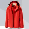 Chaqueta exterior tres en uno para parejas, chaqueta cálida con capucha desmontable, ropa de montañismo para parejas, ropa de trabajo, personalizable