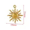 Pendente Retro Europeu e Americano de Aço Inoxidável com Rosto Sorridente, Sol e Lua, Aço Titânio, Pingente DIY para Colar, Feito à Mão