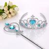 Corona de plástico para niños de Frozen, varita mágica, diadema de fiesta de dos piezas, accesorios para el cabello de hadas