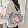 Bolso bandolera transparente, versátil y sencillo para mujer, de color puro, estilo preppy, de gran capacidad, informal.
