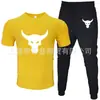 Camiseta de Manga Corta para Hombre y Pantalones Traje Casual Cuello Redondo Color Sólido Traje Deportivo Casual Venta Directa de Fábrica