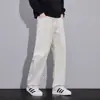 Pantalones casuales para hombre estilo americano de otoño, modelo nuevo 2026, pantalones de pierna recta 100% algodón, pantalones casuales holgados de pierna ancha para hombre