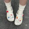 Accesorios para Zapatos Crocs Transfronterizos Piezas para Bricolaje Niña de Dibujos Animados Manzana Gato Lazo de Mezclilla Dijes para Zapatos Comercio Exterior Mayoreo