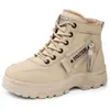 Botas de inverno femininas transfronteiriças, botas curtas quentes forradas com pelúcia, com cadarço, solado grosso, solado macio, botas estilo Martin, casuais e versáteis, adequadas para estudantes e para o dia a dia