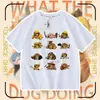 2026 Ropa para Perro Mi Cuchillo y Escudo Camiseta de Algodón Puro Manga Corta Shiba Inu Divertido Paquete de Emoticonos Abstractos Top para Niños y Adolescentes