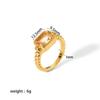 Anillo Rectangular de Acero de Titanio con Circonita para Celebridad de Internet Anillo de Acero Inoxidable con Gema Esmeralda Anillo de Lujo Ligero Joyería para Mujer