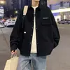 Camisa de manga longa para trabalho masculino, marca moderna nova de primavera e outono, jaqueta cardigã solta estilo Hong Kong, jaqueta casual para adolescentes
