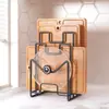 Prateleira de Cozinha Bancada Porta-Tábua de Corte Porta-Armazenamento de Mesa Porta-Armazenamento de Tábua de Corte Doméstico Multifuncional Porta-Tábua de Corte e Tampa de Panela