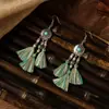Brincos Coloridos com Franjas Estilo Étnico Retrô Palácio Nostálgico Personalidade Boêmia Ganchos Versáteis para Mulheres