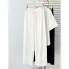 Estilo de Verano Nuevo para Hermana Talla Grande Pantalones Casuales Sencillos con Adorno de Encaje, Pantalones Cortos de Seda Helada 100 kg Pantalones para Viajar con Aire Acondicionado 0141