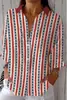 Camisa Feminina Europeia e Americana Moda Manga Três Quartos Impressão Digital 3D Venda Quente Fornecedor de Fábrica Moda Casual Multicor