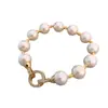 Pulsera de Cobre Micro-Pavimentada con Circonita Perla de Imitación Estilo Coreano Moda Pulsera de Celebridad de Internet Pulsera Elegante Personalizada con Diseño de Perlas para Mujeres