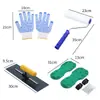 Set de Rodillos Autonivelantes para Eliminación de Espuma en Construcción, Raspador de Pintura Epoxi, Herramienta de Eliminación de Espuma con Agujas para Cemento, Calzado con Clavos Resistente al Desgaste para Pisos