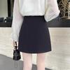 Falda de Traje Gris para Mujer 2025 Verano Nuevo Estilo Encaje Cintura Alta Adelgazante Versátil Línea A Casual Ceñida a la Cadera Falda Corta