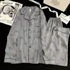 Pijama Masculino de Algodão Nuvem Primavera e Outono Cardigã de Manga Longa Desenho Casual Confortável Conjunto de Casa de Alta Qualidade Novo