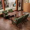 Juego de Mesa y Sillas para Cafetería, Casa de Té, Bar, Tienda de Té de Leche, B&B, Hotel, Área de Ocio, Sillón Individual Estilo Vintage