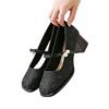 Nuevos Zapatos Mary Jane estilo chino Primavera 2025 Nuevo Vestido Estilo Nacional Jacquard Zapatos de Perlas de Punta Redonda