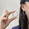Pendientes de Aro Doble Cruz Geométricos Estilo Fresco Elegante Europeo y Americano Moda Elegante de Gama Alta Accesible Lujo Atmosférico Exagerado Joyería para Orejas
