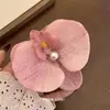 Horquilla Rosa Dulce Flor Phalaenopsis Pinza para el Cabello Pinza para la Cabeza Flor Flor Artificial Adorno para el Cabello Pinza Lateral Horquilla de Orquídea Accesorios para el Cabello