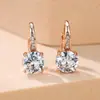 Pendientes de circonita cúbica morada de nueva ronda Cross-border Wish, modernos y versátiles, joyería al por mayor estilo europeo y americano