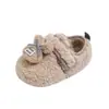Zapatos peludos INS franceses 2026 Otoño/Invierno Nuevo Estilo Versión Coreana Lindo Dibujo Animado Conejito Peludo Más Terciopelo Zapatos de Algodón para Niñas