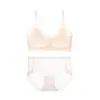 Nuevo Sujetador de Espalda de Belleza Sin Costuras con Sensación de Hielo de Gel de Verano Transpirable con Copa Fija Set de Ropa Interior Transpirable Invisible para Mujer