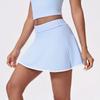 Falda de Tenis Transfronteriza de Secado Rápido Bloque de Color Antirozaduras Ligera Base Transpirable Bolsillo Falda Línea A Running Deportes Fitness Falda