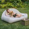 Sofá Inflable Doble Simple Gris de Mayor Venta Transfronterizo con Felpa Engrosada para Hogar y Camping al Aire Libre Silla Lounge Perezosa