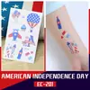 Adesivo de Tatuagem Adesivo para o Dia da Independência dos EUA Transfronteiriço Adesivo Descartável à Prova d'Água Bandeira de Transferência de Água Adesivo para Rosto Tatuagem Temporária Europa e América