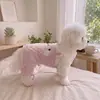 Abrigo de algodón con animales pequeños tridimensionales para otoño e invierno, ropa cálida de cuatro patas para mascotas con correa, mono engrosado con patrones lindos