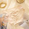 Nueva Ropa Interior Sexy de Malla Semitransparente de Estilo Nacional para Mujer, Entrepierna de Seda de Morera, Transpirable y Delicada con la Piel, Cintura Media-Baja, Calzoncillos para Mujer que Cubren la Cadera