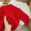 [en stock] Suéter para niñas coreanas otoño 2025 nuevo estilo extranjero suéter de cuello redondo para niña pequeña bebé color sólido