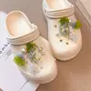 Acessórios para Sapato Tamanco de Ballet Estilo Ins Simples Feito à Mão com Contas Cristal Flor de Pérola Conjunto de Fivelas de Sapato Destacáveis