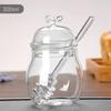 Venta al por mayor para el hogar botella de vidrio de borosilicato para miel botella de embalaje para miel varilla transparente para remover creativa tarro para sirope mermelada