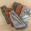 Pantalones casuales de tobillo con cordones para hombre, elásticos, transpirables, estilo coreano, modernos, combinan con todo, corte ajustado, skinny, pantalones de cintura elástica