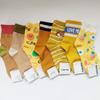Calcetines Amarillo Naranja de Principios de Primavera Corea del Sur Amarillo Dopamina Calcetines para Mujer de Caña Media Cintura Calcetines de Algodón para Mujer ETNA COLOR VÍVIDO