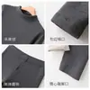 Ropa interior térmica acrílica ultrafina que genera calor, con cuello semi-alto, nueva colección de otoño para hombre, conjunto térmico de top y pantalón mezcla de seda y cachemira