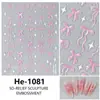 Redanco nuevo 5D relieve caricatura moño funda luz pegatinas para uñas calcomanías tridimensionales para uñas He-1080